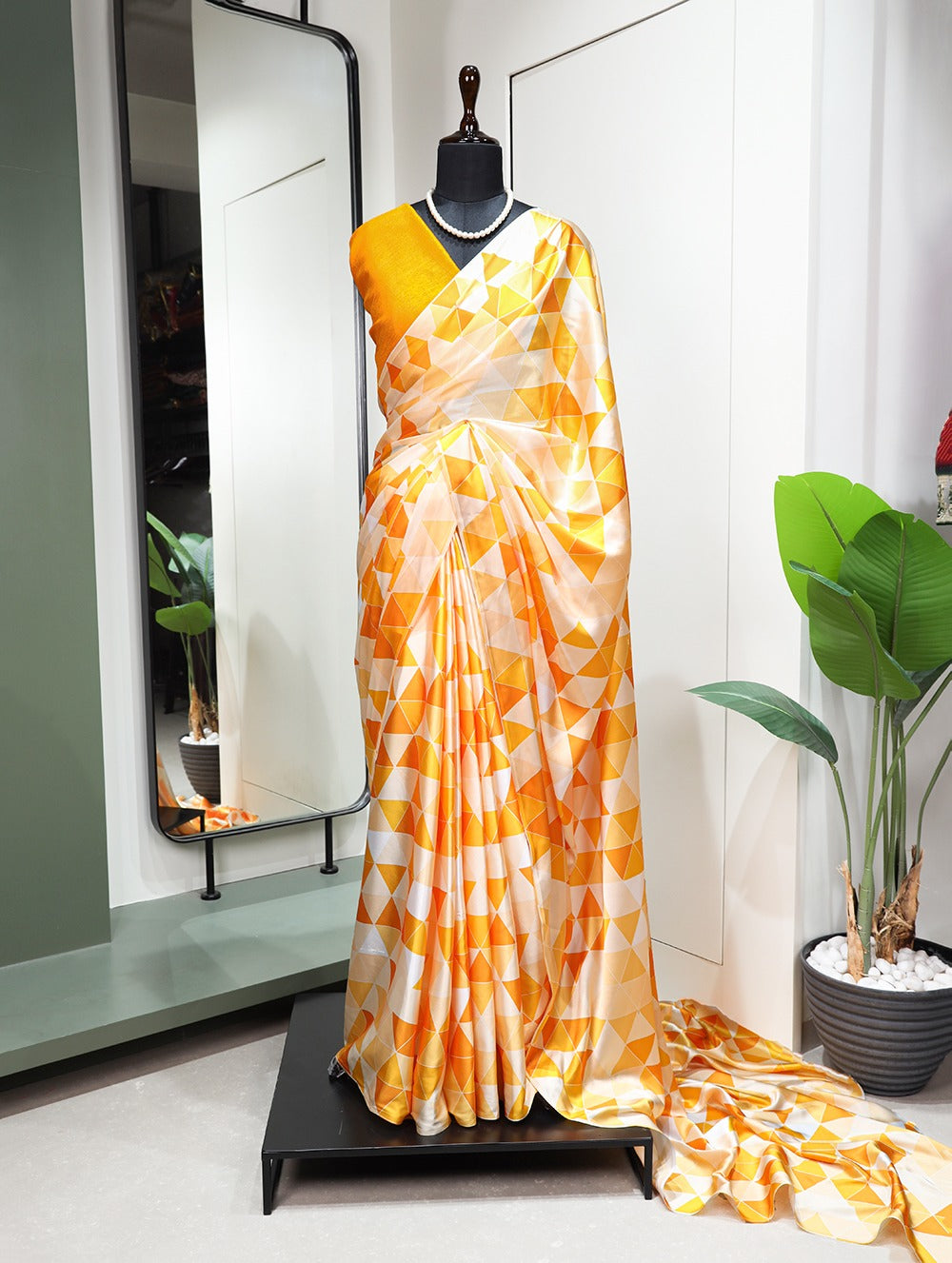 Digital Print Satin Silk Saree