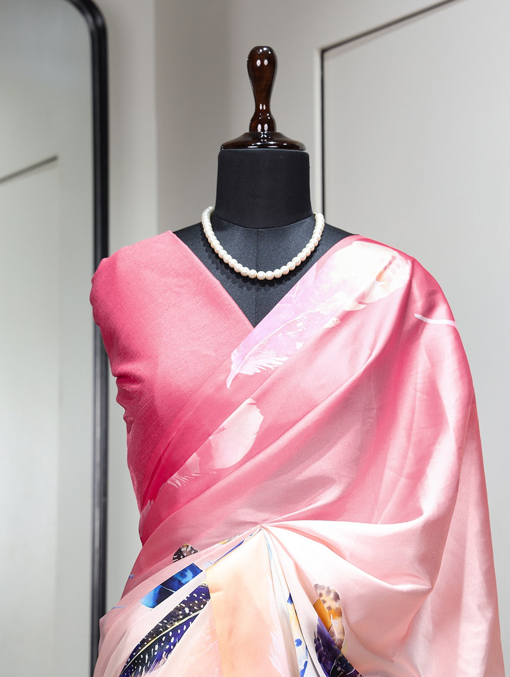 Digital Print Satin Silk Saree