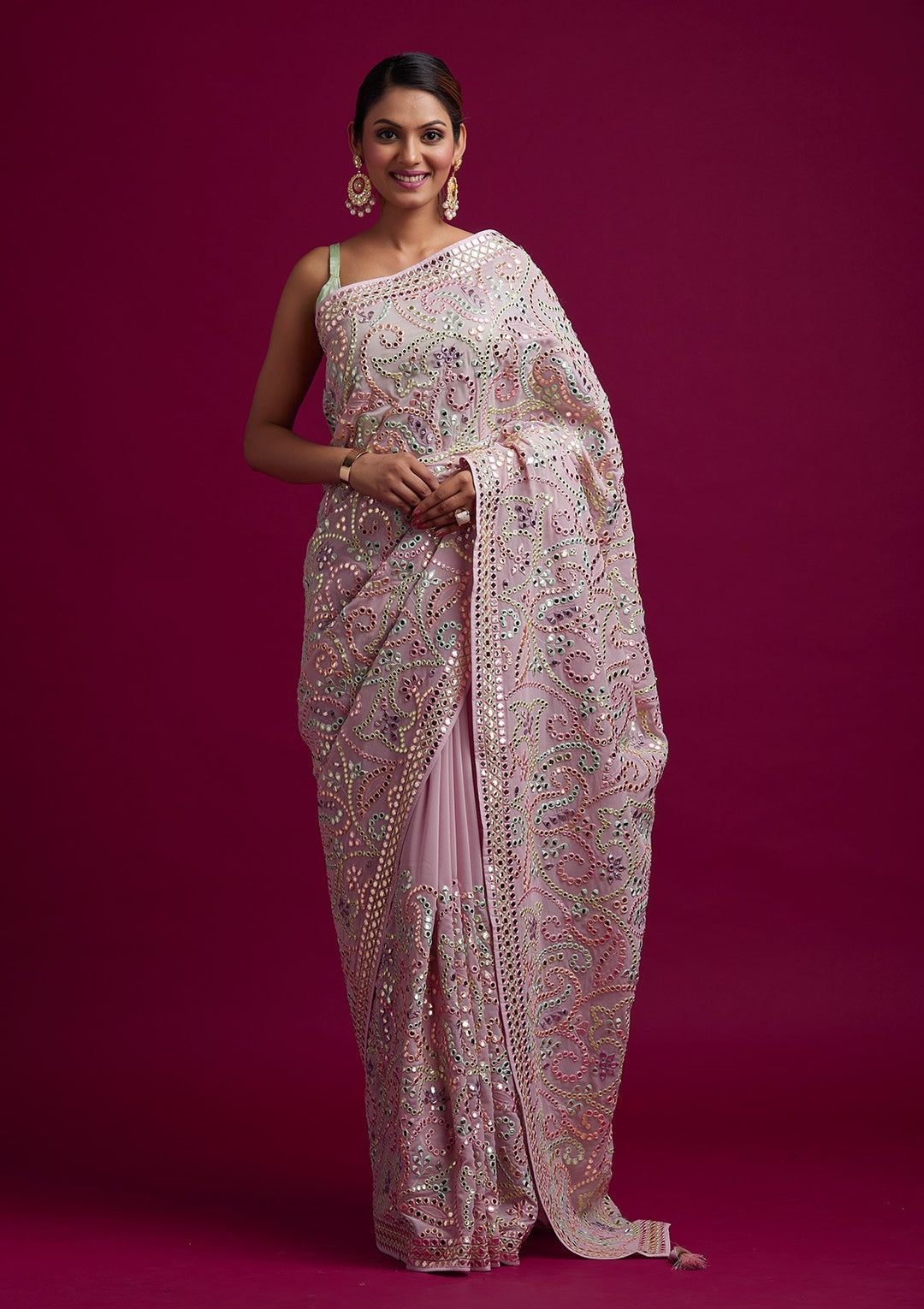 Designer Embroidery Work Saree